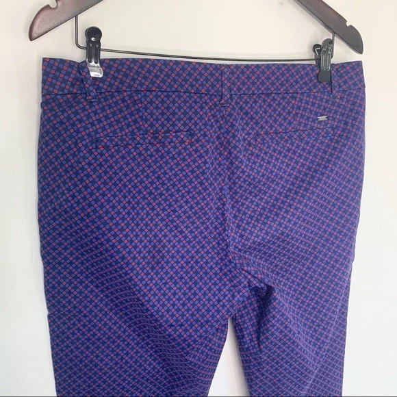 TOMMY HILFIGER Harlequin Check Print Mid Rise Ankle Pants - Picture 6 of 11